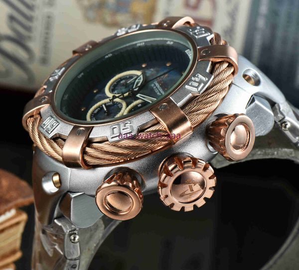 

selling ta men's outdoor sports quartz calendar watch with large steel wire dial all functions can be operated watches, Slivery;brown