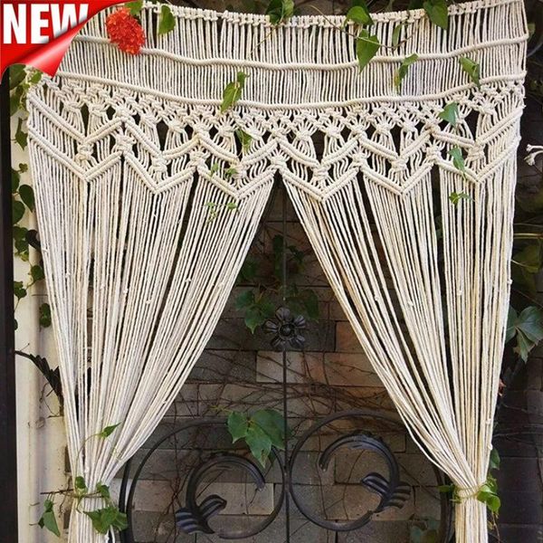 

tapestries macrame tapestry cotton woven handwoven bohemian for room divider window door curtains wedding background 90 * 180cm