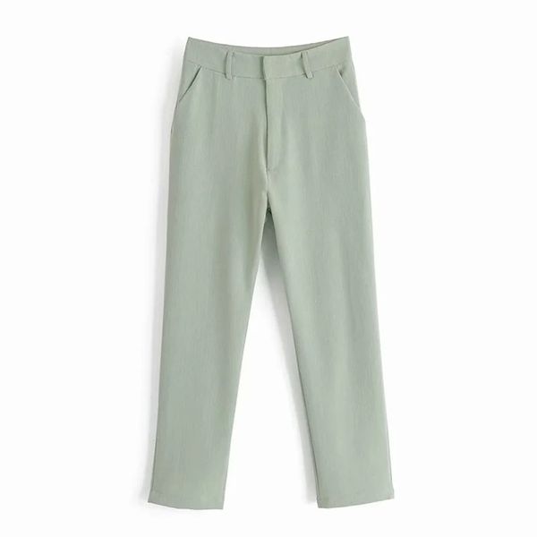 

fashion women long pants autumn loose casual ladies elegant female trousers green girls zippers 210527, Black;white