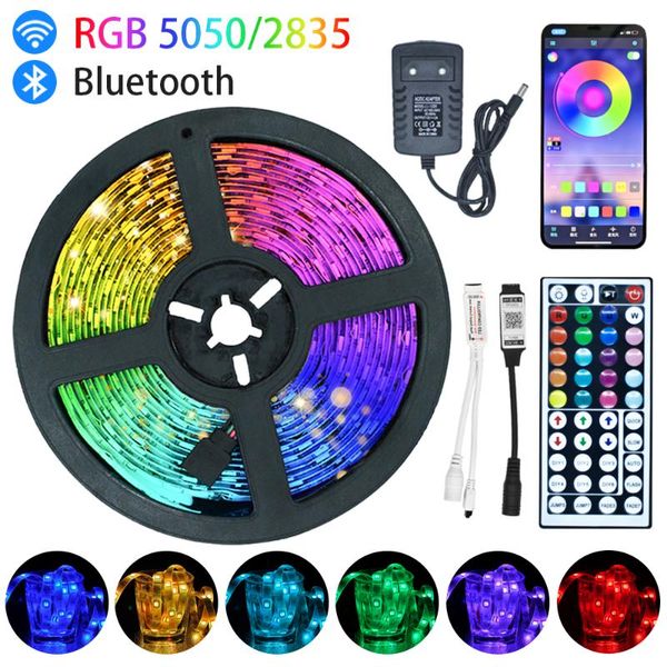 

led light neon adhensive strip luces rgb 2835 for pc case 12v background computer adhesive tape christmas home decor strips
