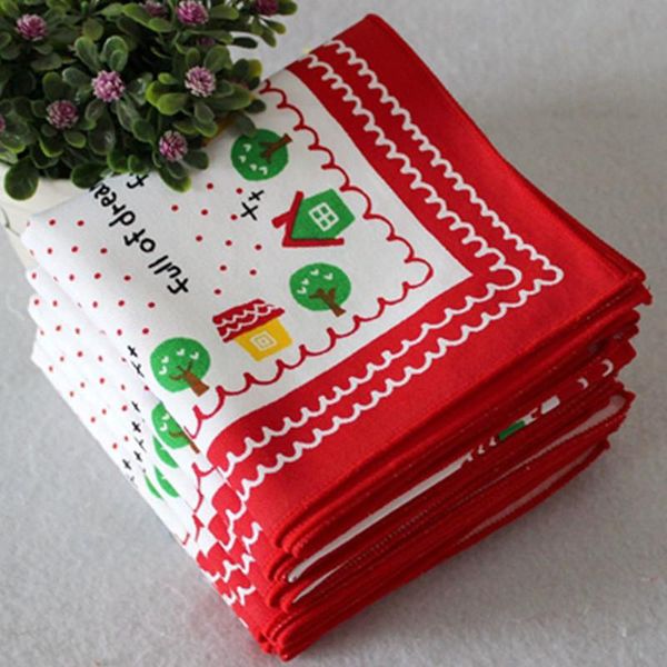 

scarves & wraps child's handkerchief cotton handcuffs pocket towel children 3pcs/lot, Red;brown