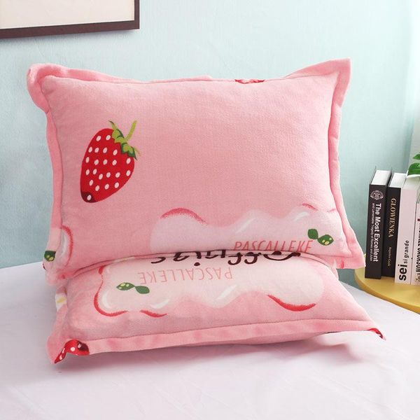 

pillow case flannel coral velvet extra thick warm with fleece pillowcase pair no core cases home decor 48x74cm