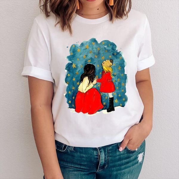 

graphic girl daughter printing 90s womens t shirt cute mom mama mother clothes clothing tees print female, White