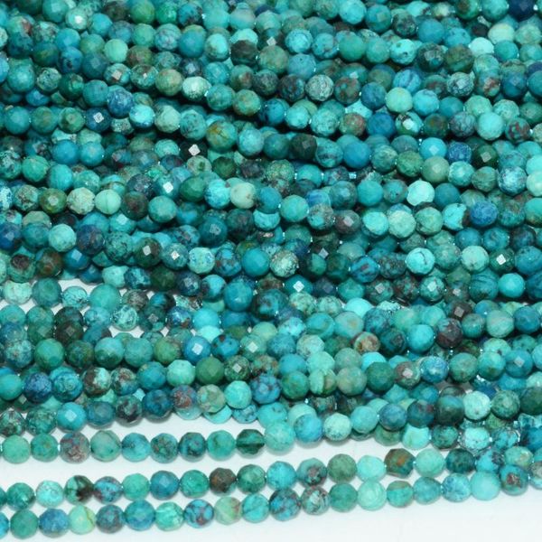 

other natural chrysocolla faceted round beads 3mm-3.3mm