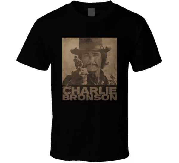

charles bronson muthaf---n movie star action t shirt, White;black