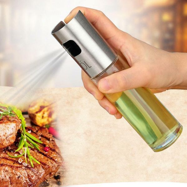 

storage bottles & jars stainless steel olive oil sprayer refillable spray empty vinegar mist water pump gravy boats grill bbq kitchen