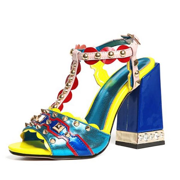 

spiked rivets pearled high heels sandalias 2021 summer shoes woman big size design gladiator sandals women pumps sapatos mujer, Black