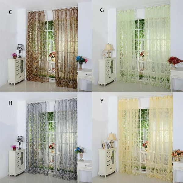 

curtain & drapes chinese fresh curtains flocking leaves window screen korean