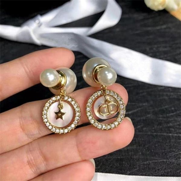 

75%off outlet pearl star white shell simple and small earrings girl, Silver