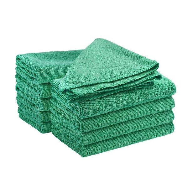 

car sponge microfibre dish cloth large thick soft cleaning towel pack of 10 units (10 green 40 x 40cm)