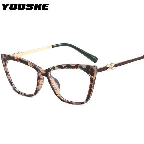 

fashion sunglasses frames yooske vintage metal tr90 glasses frame men women anti blue light eyeglasses retro diamond temple spectacle unisex, Black