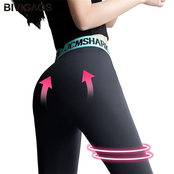 

bivigaos green high waist lightning sharkskin legging slim bodybuilding sports thin black fitness 211130