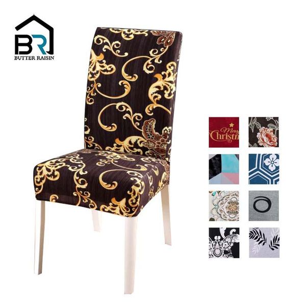 

spandex removable chair covers elastic slipcovers restaurant printed cover for dining room weddings banquet universal size