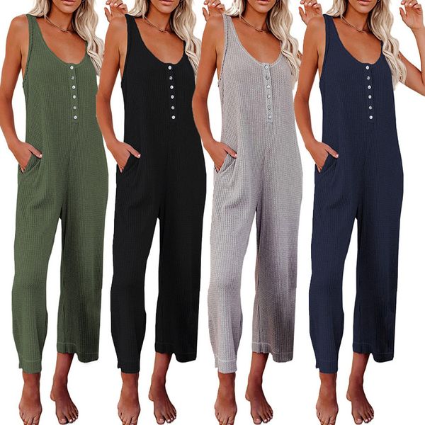 

2021 vt summer solid button pocket casual one piece, Black;gray