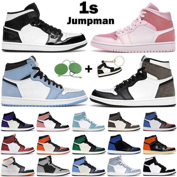 

jumpman men women basketball shoes 1s high og 1 hyper royal university blue unc patent carbon fiber digital pink mens trainers sportsa46