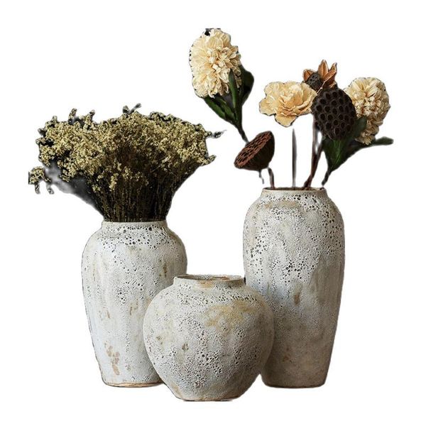 

vases retro jingdezhen ceramic vase large floor flower pot luxury white nordic modern home decor living room decoration