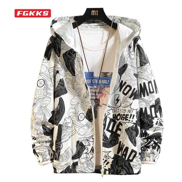 

fgkks brand jackets men thin breathable summer outdoor sports sunscreen clothing couple clothing for male jacket 210819, Black;brown