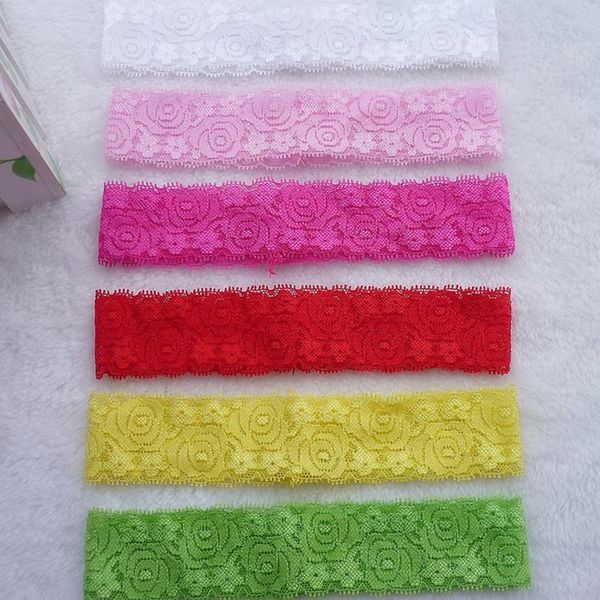 

wide elastic lace headband diy girl accessories color choice hair, Slivery;white