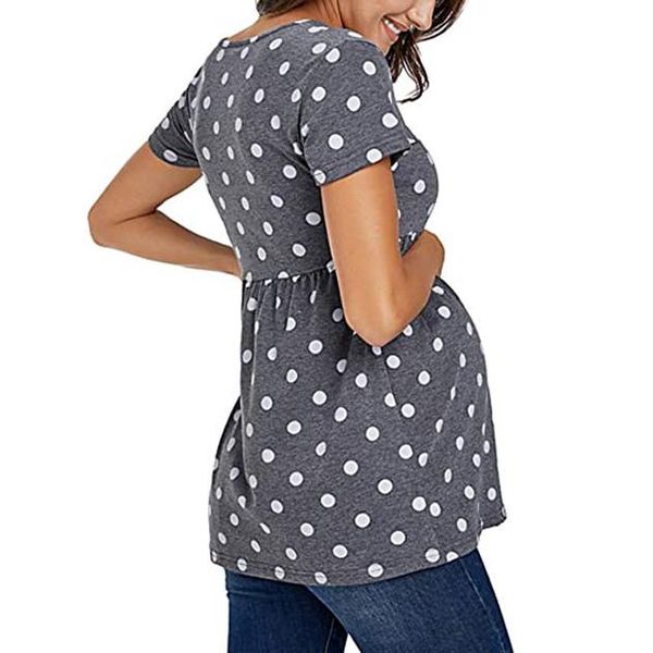

vetement femme 2021 women maternity short sleeve fashion print pregnancy t-shirt clothes comfortable big size drop dresses, White