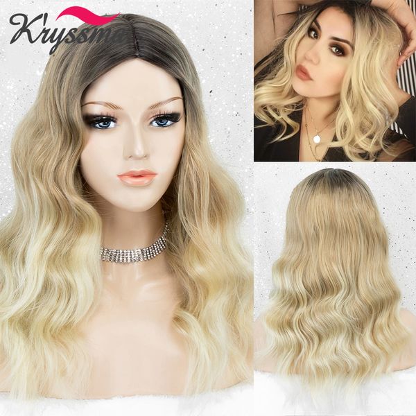 

lx brand ombre blonde lace front wig short bob wavy synthetic wigs with brown roots short blonde cosplay wigs for women naturalfactory direc, Black