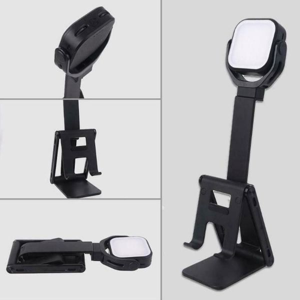 

cell phone mounts & holders 5w foldable holder stand with fill light adjustable smartphone desk for selfie live broadcast video pography