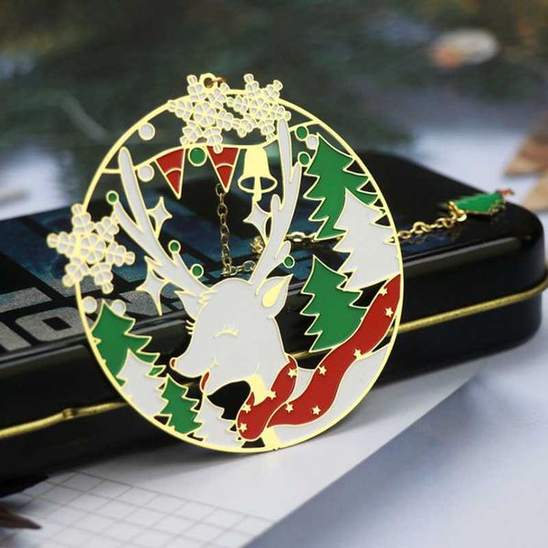 

bookmark 1pc kawaii santa reindeer cute christmas pendant art exquisite book mark page folder office school supplies stationery
