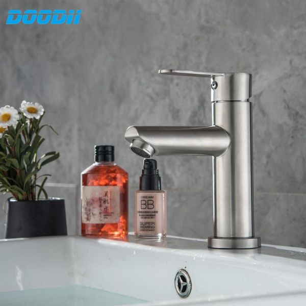 

bathroom sink faucets 304 stainless steel basin faucet single handle mixer tap and cold water wash doodii-d094