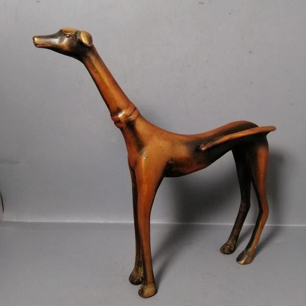 

crafts pure copper dog ornaments long tail dog home furnishings