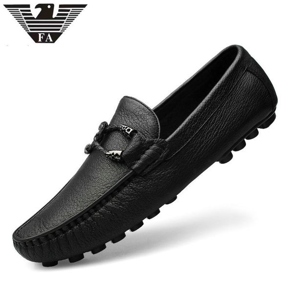 

italian fa luxury pea men's sheep leather one foot lazy casual shoes, Black