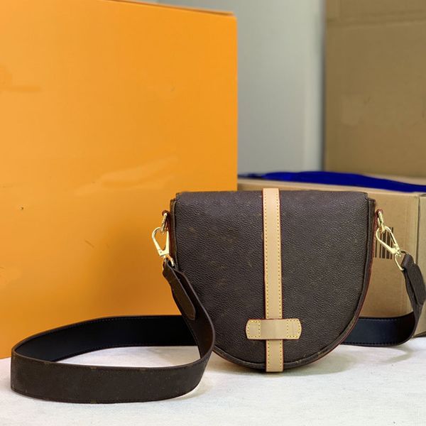 

women crossbody bag messenger handbag quality old flower leather saddle wallet horseshoe bags wide shoulder starp