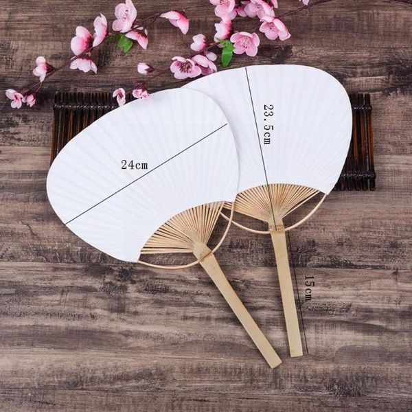 

other home decor pure white bamboo handle blank calligraphy painting group fan art diy hand-painted material dough doubl n3q1