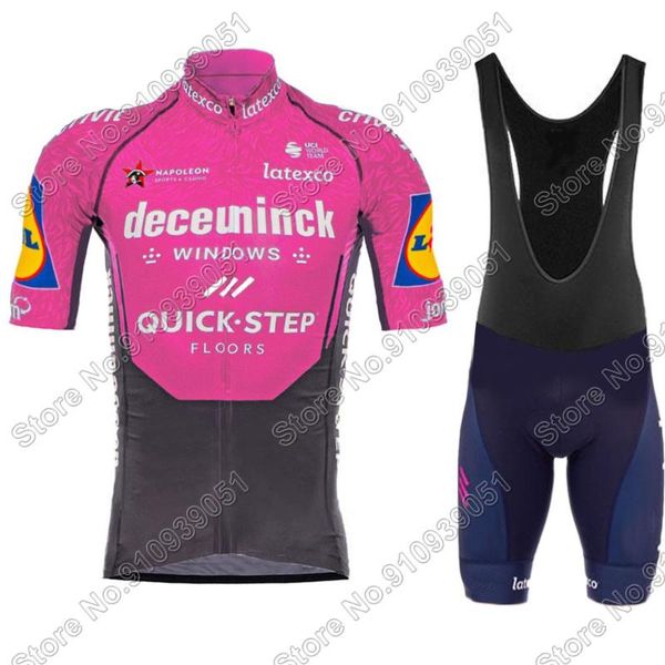 

pink 2021 quick step cycling clothing jersey set road bike suit bicycle bib shorts maillot cyclisme ropa ciclismo racing sets, Black;blue