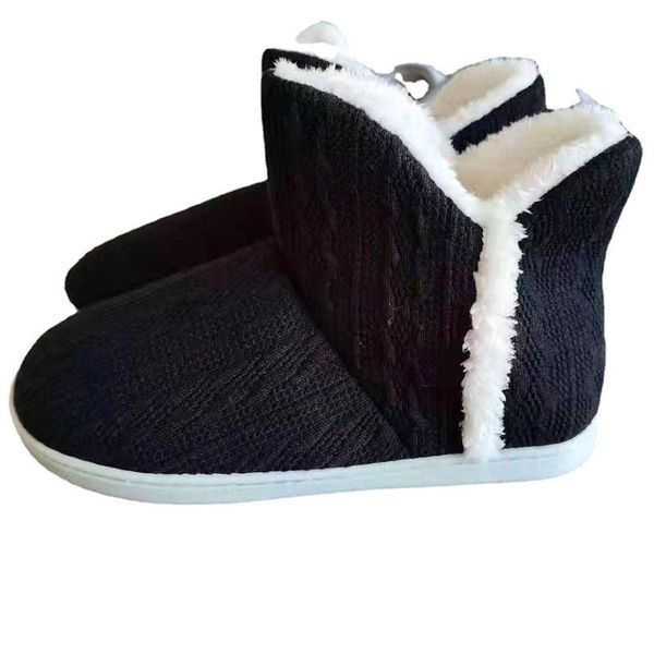 

boots winter fashion women snow breathable thick warm non-slip ladies flats casual light soft wear-resistant couples home shoes, Black