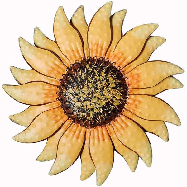 

13 inch metal sunflower wall art decor for home garden yard indoor outdoor