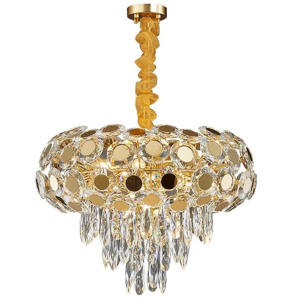 

pendant lamps modern crystal chandelier for living room luxury design chain cristal lamp home decoration gold led indoor lighting fixture