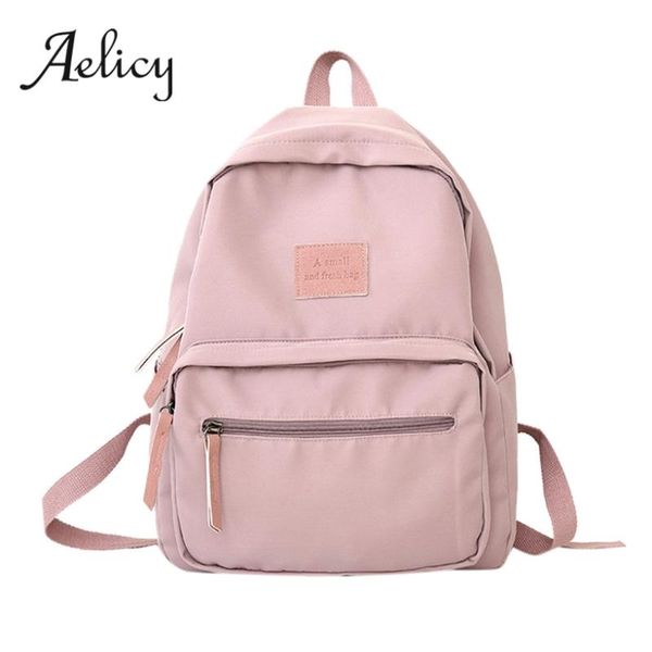 

backpack aelicy canvas teenage solid wild simple casual lapbackpacks women travel student neutral school shoulder bag men