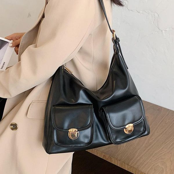

fashion half moon bag for women shoulder large capacity 2021 pu leather handbags ladies brand designer hand lady totes waist bags