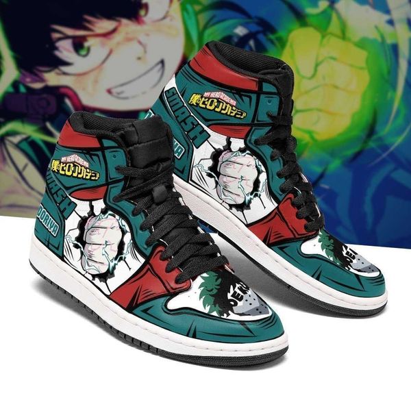 

one izuku midoriya sneakers custom for all my hero academia anime shoes