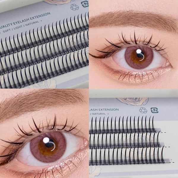 

false eyelashes 1 box individual natural long grafting fake eyelash makeup extension tools curly c 3d soft cluster lashes