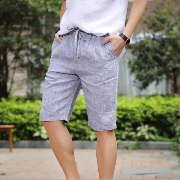 

men's shorts 2021 summer casual 100% linen tide beach, White;black