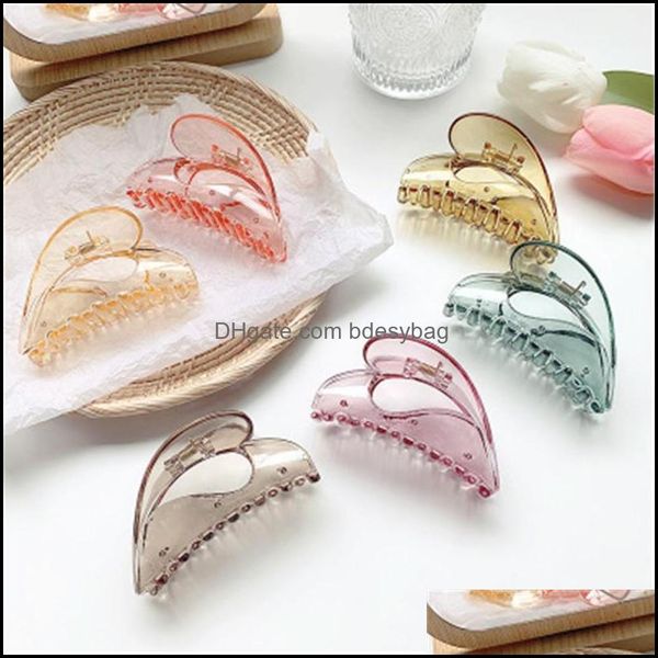 

& jewelry jewelrywoman france elegant hairpins hollow out clips girls claw hair aessories headwear ornaments barrettes drop delivery 2021 mi, Golden;silver