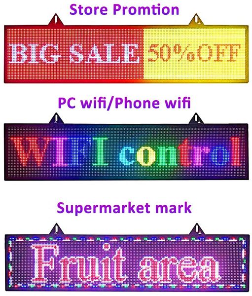 

led rolling information display screen ph6 mm indoor 7 color wifi and usb programmable high resolution advertising board sign