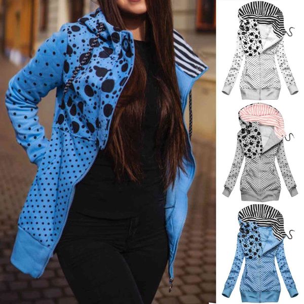 

women hoodie slim fit zipper hoodies jacket fashion print pocket sweatshirt long sleeve hooded coat oversized 2021 autumn winter, Black