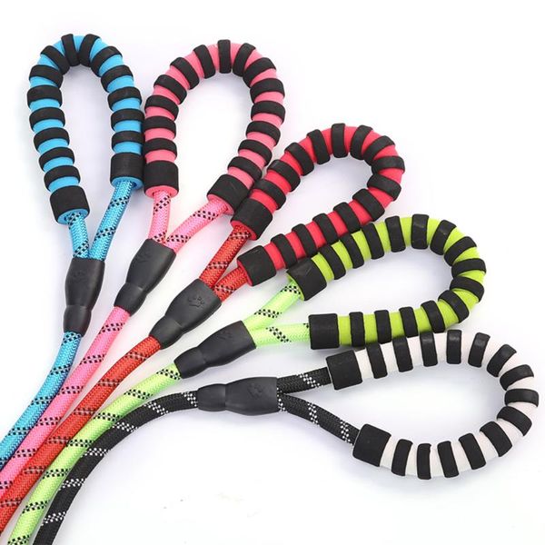 

dog collars & leashes handle ropes double soft padded rope hauling 5.9 ft for medium large