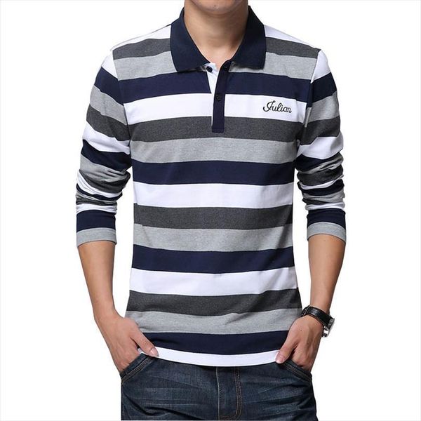 

autumn stripe men embroidery letters print long sleeved lapel large size 5xl, White;black