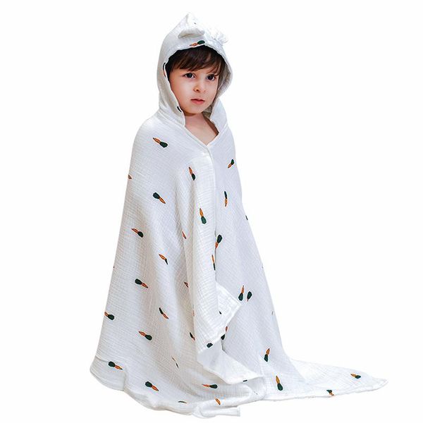 

towel chun ke children's bath cloak with hood pure cotton absorbent quick-drying baby infant gauze super soft bathrobe