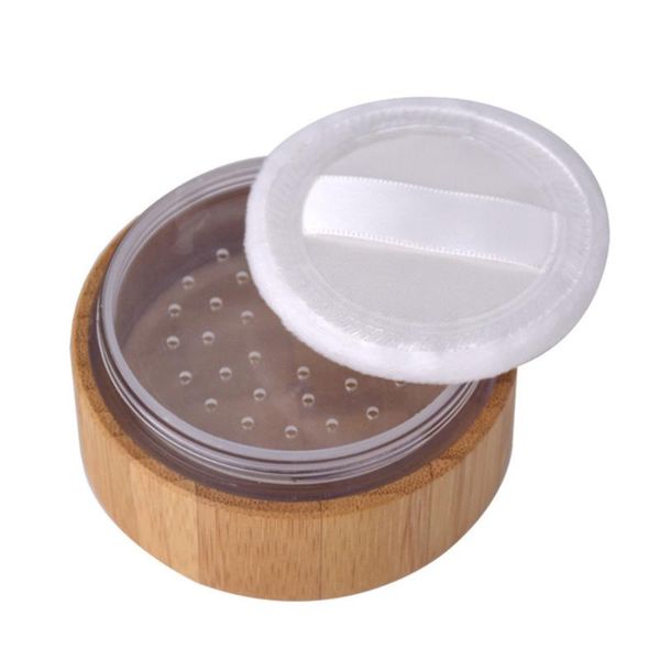 

storage bottles & jars 30ml empty powder case wooden cosmetic make-up sponge holder with lids and puff