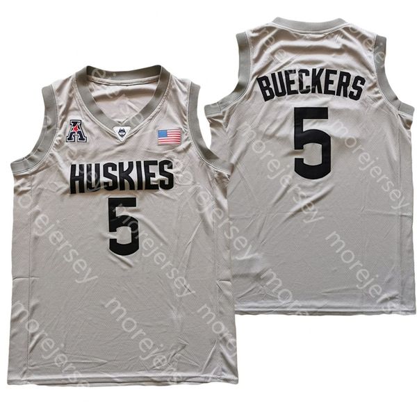 

2021 new ncaa college baseketball connecticut uconn huskies jersey grey 5 paige bueckers drop shipping size s-3xl, Black;red