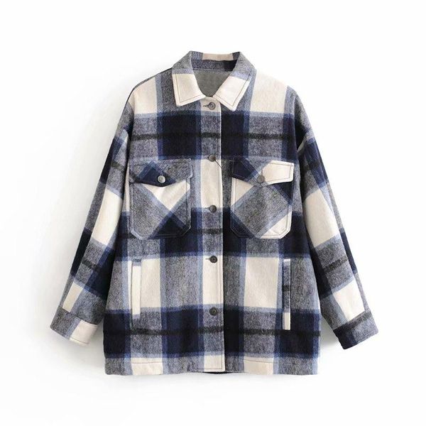 

women's jackets casual woman 6 color plaid shirt coat fashion ladies autumn oversized outerwear female turn down collar, Black;brown