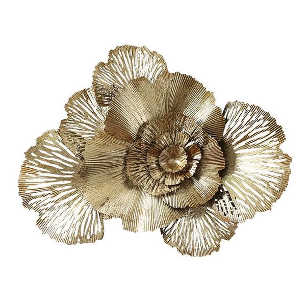 

wall stickers modern wrought iron 3d hanging gold flower mural decoration home livingroom crafts el porch sticker ornaments